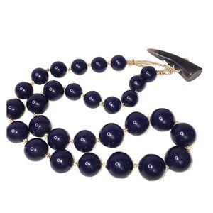 3/$30 24” Navy Blue Bead Necklace Fashion Jewelry